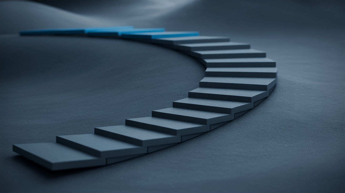 Photo: Abstract graph showing steady compounding growth over time with consistent monthly gains