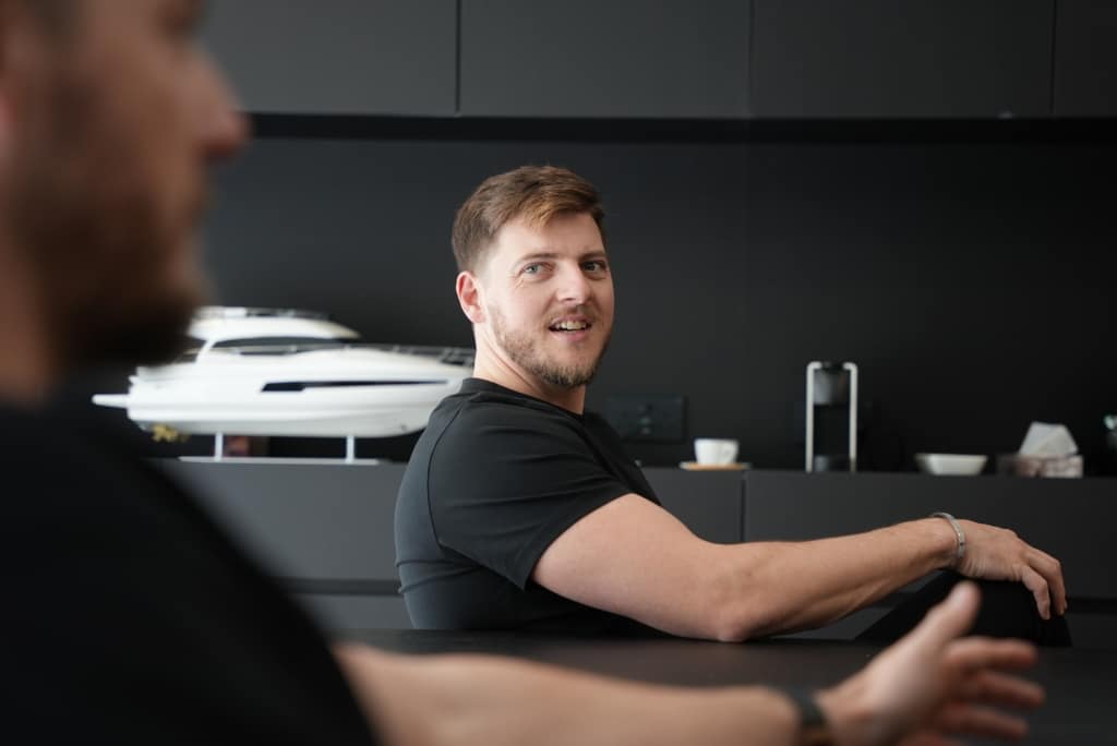 Owen Morton in the Board Room of TradeLocker